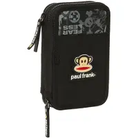 Safta Dubbele etui Paul Frank Join the fun Zwart 12.5 x 19.5 x 4 cm (28 Onderdelen)