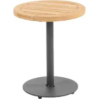 4SO Volta teak bijzettafel centrale poot antraciet 45 cm dia. H55 cm 4SO