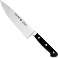 Eikaso Solingen Koksmes 16 cm met Stijf Lemmet - Zwart Ergonomisch Handvat
