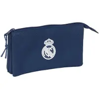 Real Madrid Pennenetui met 3 vakken Real Madrid C.F. Marineblauw 22 x 12 x 3 cm