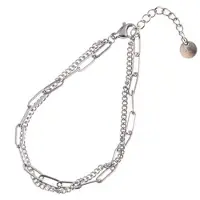 Go Dutch Label Armband Dubbel Ketting Zilver B1251-1