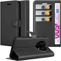 Cadorabo Hoesje geschikt voor Realme 13 PRO 5G in PHANTOM ZWART - Beschermhoes met magnetische sluiting, standfunctie en kaartvakje Book Case Cover Etui
