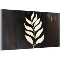 MuchoWow Aluminium schilderij 160x80 cm - Wanddecoratie metaal - Blad - Wit - Minimalistisch - Metalen muurdecoratie woonkamer - Decoratie industrieel - Foto op dibond - Industriële accessoires slaapkamer