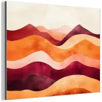 MuchoWow Aluminium schilderij 160x120 cm - Wanddecoratie metaal - Abstract - Landschap - Golven - Metalen muurdecoratie woonkamer - Decoratie industrieel - Foto op dibond - Industriële accessoires slaapkamer