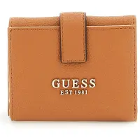 GUESS Portemonnee Laurel II SLG Petite Trifold Wallet Cognac Lichtbruin