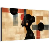 MuchoWow Aluminium schilderij 40x20 cm - Wanddecoratie metaal - Zijaanzicht - Vrouw - Vormen - Metalen muurdecoratie woonkamer - Decoratie industrieel - Foto op dibond - Industriële accessoires slaapkamer
