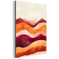 MuchoWow Aluminium schilderij 120x160 cm - Wanddecoratie metaal - Abstract - Landschap - Golven - Metalen muurdecoratie woonkamer - Decoratie industrieel - Foto op dibond - Industriële accessoires slaapkamer