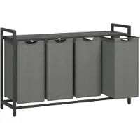 Mazazu - Wasmand - 4 vakken - Zwartgrijs - 116x33x72