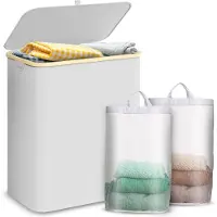 Lugia Wasmand 2 Waszakken 141L Natuurlijk Bamboe - Wasmand met Deksel
