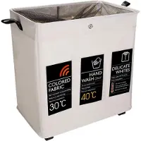 Equivera Wasmand 3 Vakken - Wassorteerder - Driedelige Wasmand - Organizer Kleding - Laundry Basket - Wasbox