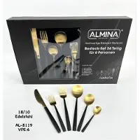 Almina Isabella Bestekset – 36-delig – 6 Personen – Edelstaal – Zwart/Goud