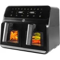Equivera Dubbele Airfryer - Dubbele Mand - Dual Cook - Heteluchtfriteuse - Verschillende Programma's - Dual Zone - Mega