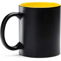 Roly 10 stuks multi color mok geschikt voor lasertechniek 350ml buitenzijde zwart, Gekleurde binnenzijde Zwart - Geel / Merk Stamina model Macha