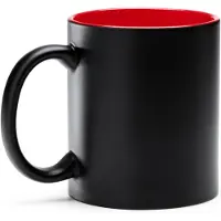 Roly 15 stuks multi color mok geschikt voor lasertechniek 350ml buitenzijde zwart, Gekleurde binnenzijde Zwart - Rood / Merk Stamina model Macha