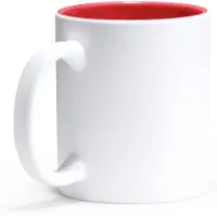 Roly 10 stuks multi color mok geschikt voor lasertechniek 350ml buitenzijde wit, Gekleurde binnenzijde Wit - Rood / Merk Stamina model Roibo