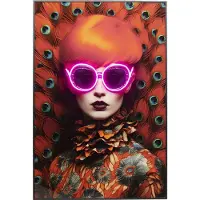 Kare design Schilderij LED Fancy Red Lady 80x120cm