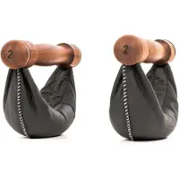 Nohrd Swing Dumbbells Walnoot 2kg Zwart – Luxe Halterset van Leer & Walnoothout – Per Paar – Functionele Krachttraining