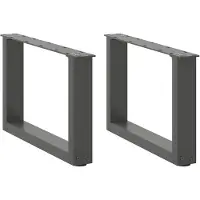 vidaXL Salontafelpoten 2 st U-vormig 50x(30-31) cm staal antraciet