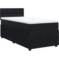 vidaXL Boxspring met matras fluweel zwart 90x200 cm