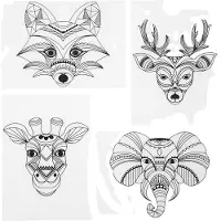 Creativ Company Vellen krimpfolie met motieven wilde dieren, 4st.