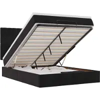 vidaXL Ottoman bed met matrassen en LED's 140x190cm fluweel zwart