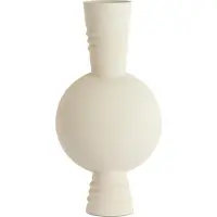 Light & Living Vaas Kavansi - Mat crème - 21x21x60cm - Metaal - Modern - Bloemenvaas - Woondecoratie - Decoratieve vaas voor woonkamer of slaapkamer