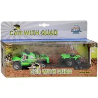Kids Globe Terreinwagen met Trailer en Quad Licht en Geluid