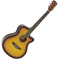Gear4Music Single Cutaway Electro Acoustic Guitar by Sunburst