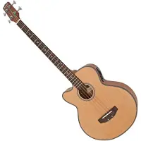 Gear4Music Electro Acoustic Left Handed Bass Guitar by Natural