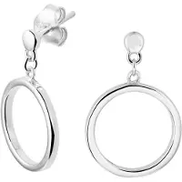 Trendjuwelier huiscollectie TFT Oorhangers Rondje Zilver Gerhodineerd Glanzend