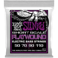 Ernie Ball 2817 Power Slinky Flatwound Short Scale 55-110 snarenset voor basgitaar