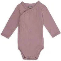 Lodger romper mauve Paars Jongens/Meisjes Katoen V-hals Effen - maat 80