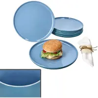 Ritzenhoff & Breker Set van 6 Jasper oceaanblauwe aardewerk dinerborden - 414363