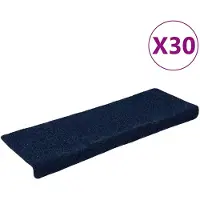vidaXL Trapmatten zelfklevend 30 stuks 65x21x4 cm marineblauw