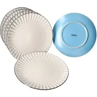 MÄSER Set van 6 OSITA LIGHT BLUE dinerborden voor 6 personen gemaakt van steengoed - 674480