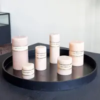 Riverdale Kaars Pillar beige 7x14cm