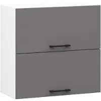 Akord Keukenkast modulaire OLIWIA W60 G2 H580 met 2 Deuren / Hangkast / Bovenkast / Furniture Factory / Wit - Grafietgrijs / 60 x 58 x 30 cm