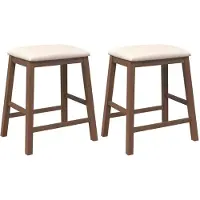 vidaXL Barstoelen met kussens 2 st massief hout rubber bruin