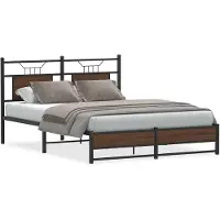 vidaXL Bedframe zonder matras bewerkt hout bruin eikenkleur 137x190 cm