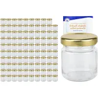 MamboCat Set van 100 bekers 53 ml Naar 43 gouden deksel incl. Diamant Gelierzauber receptenboekje