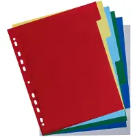 Exacompta Blanco Tabbladen A4 Maxi Kleurenassortiment 6 tabs PP (Polypropeen) 15 Gaten 83H 100 Stuks