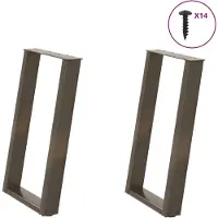 vidaXL Eettafelpoten 2 st U-vormig 50x(72-73) cm staal naturel