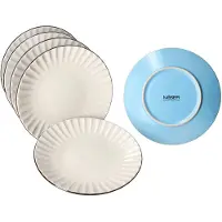 MÄSER Set van 6 OSITA LIGHT BLUE steengoed gebaksbordjes voor 6 personen - 674480