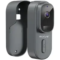 Rixus RXCM23 Smart 2K Wifi video deurbel - Draadloze deurbel - op batterijen - met camera - Grijs