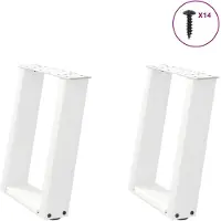 vidaXL Salontafelpoten 2 st U-vormig 38x(42-43) cm staal wit