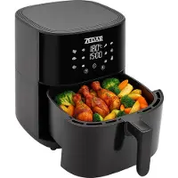 Zedar Airfryer XXL - Met APP - Groot 8 Liter - Heteluchtfriteuse - Zwart - Digital Touchscreen - 50 voorgeprogrammeerde gerechten AF600