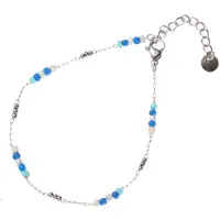 Go Dutch Label Armband Blauw groene kraal Silver B2234-1