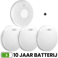 Aroha Safety Pro brandpreventieset - 3 Rookmelders & 1 Combimelder - 10 jaar batterij & sensor - Brandmelder & Koolmonoxidemelder - CO meter - Multipack 4 set