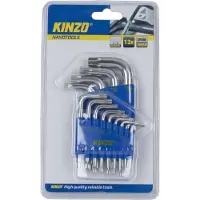 Kinzo Ultieme veelzijdigheid: 13-delige Inbussleutels-Torxschroeven Vorm Set - Inbus/Torx Hex Keys