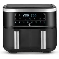 Equivera Dubbele Airfryer - Dubbele Mand - Dual Cook - Heteluchtfriteuse - Verschillende Programma's - Dual Zone - Mega